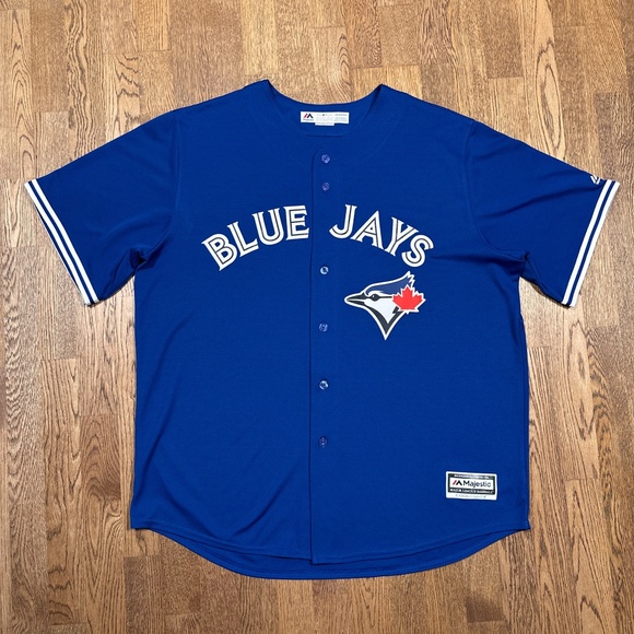 Majestic Toronto Blue Jays 2015 2016 Blue Coolbase MLB Jersey Mens 2XL - Picture 1 of 14